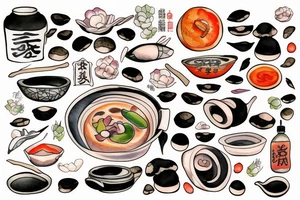 A bowl of miso soup tattoo idea
