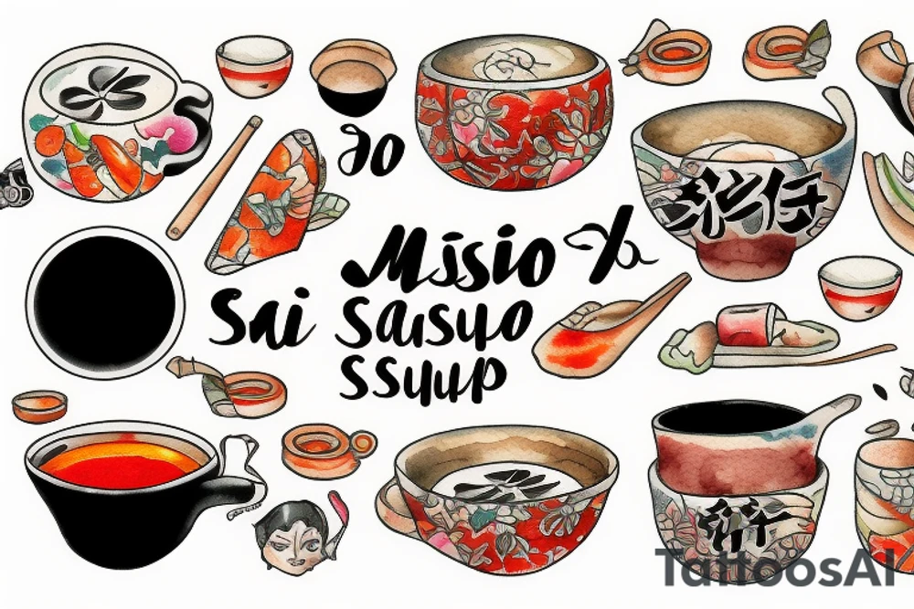 A bowl of miso soup tattoo idea
