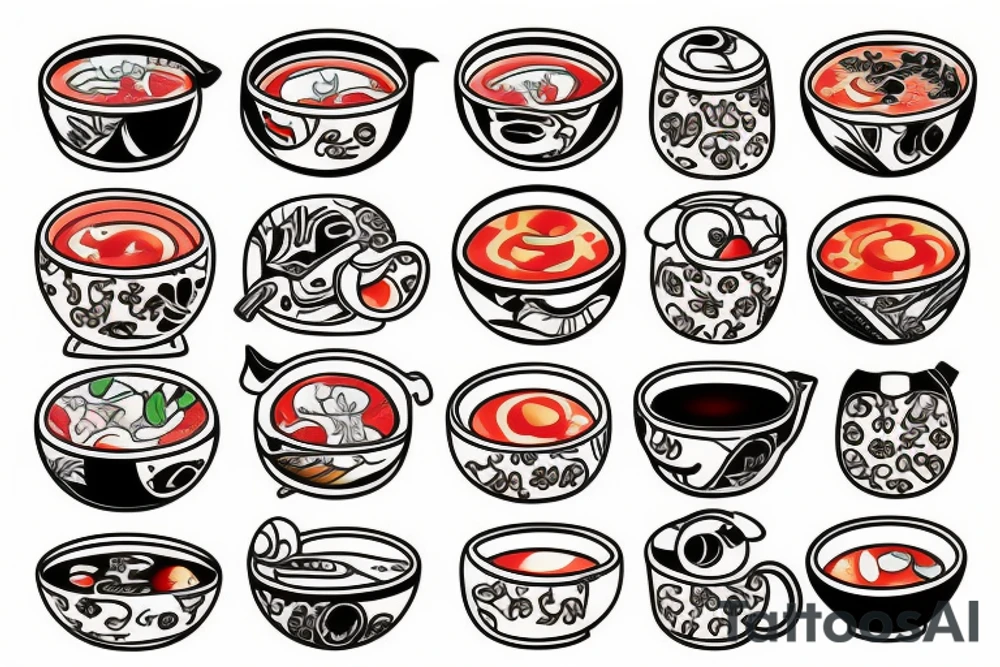 A bowl of miso soup tattoo idea