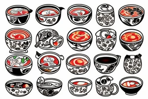 A bowl of miso soup tattoo idea
