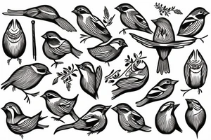 Sparrow bird tattoo idea