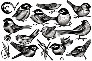 Sparrow bird tattoo idea