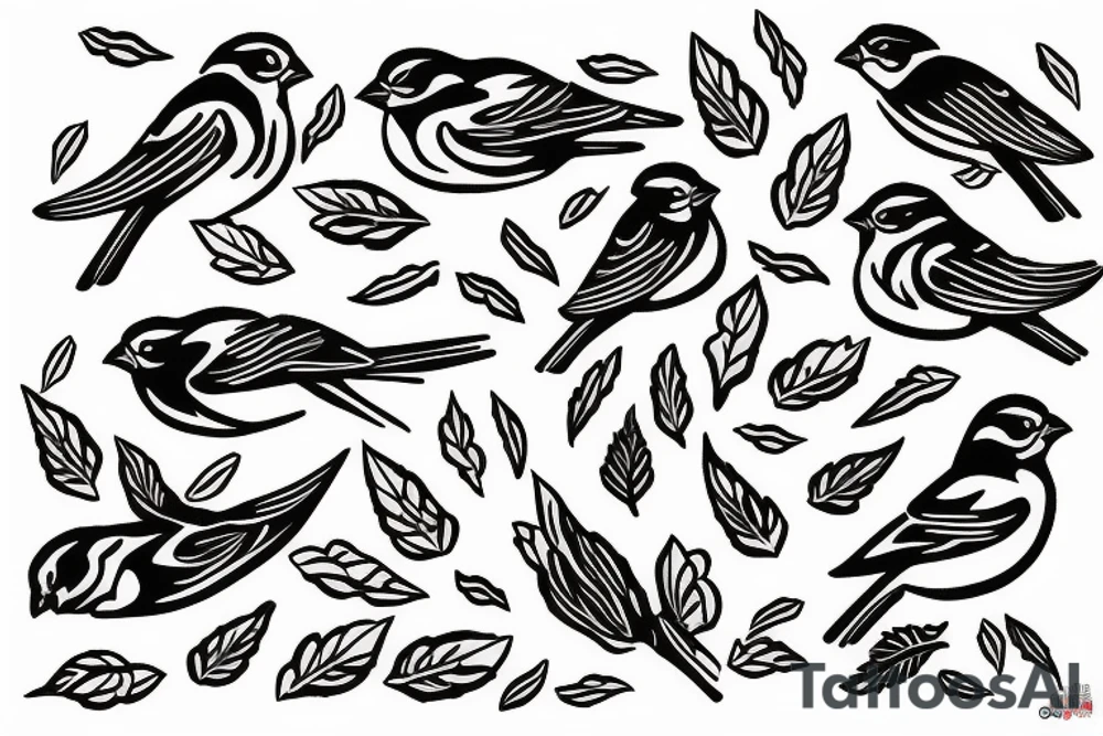 Simple Sparrow tattoo idea