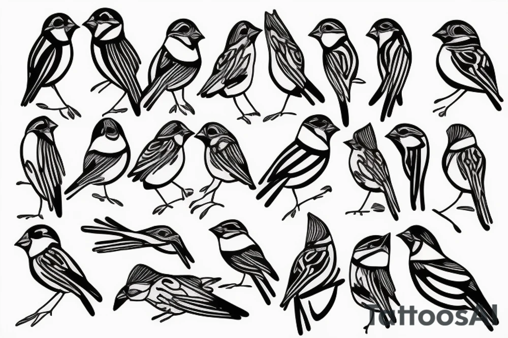 Simple Sparrow tattoo idea