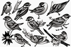 Realistic looking sparrow tattoo idea