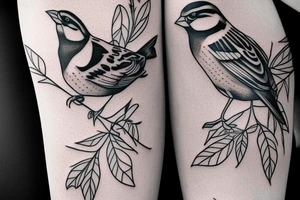Realistic looking sparrow tattoo idea