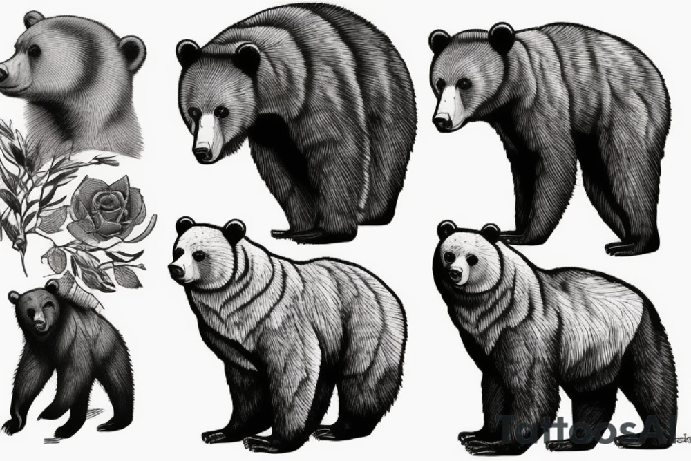 Bear cub tattoo idea