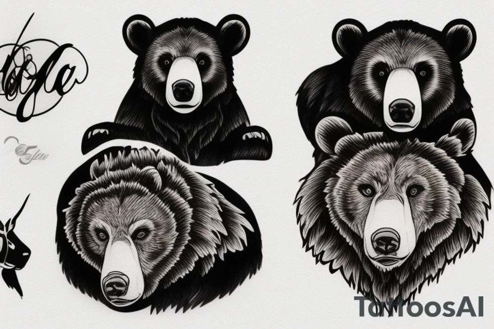Bear cub tattoo idea