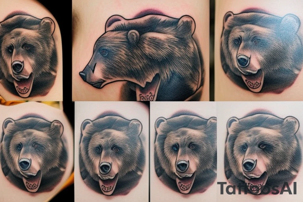 Bear cub tattoo idea