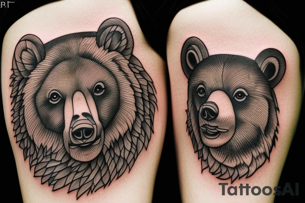 Bear cub tattoo idea