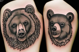 Bear cub tattoo idea