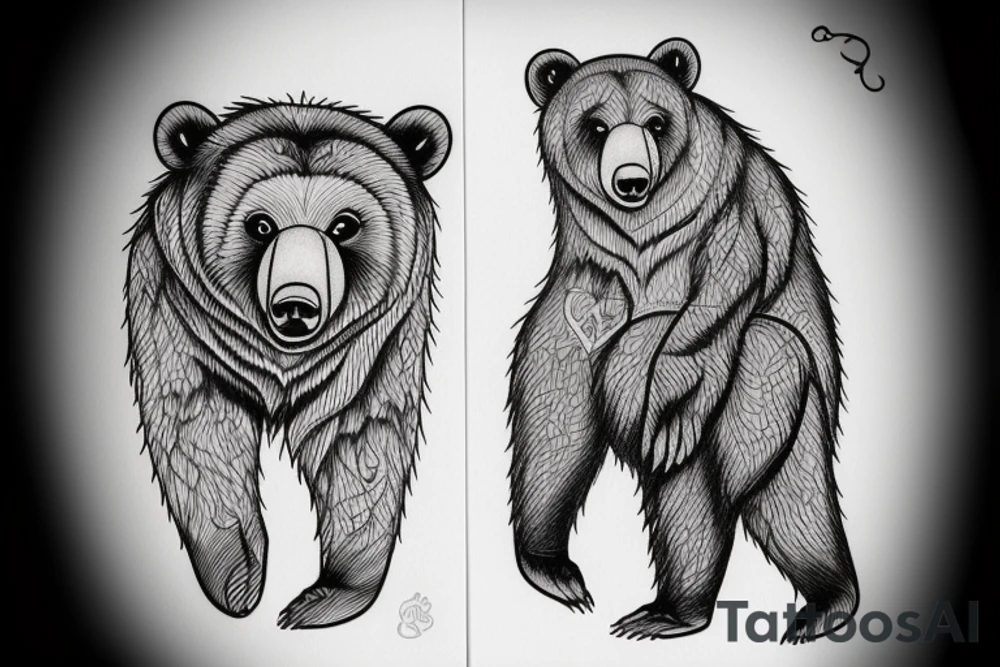 Bear cub tattoo idea