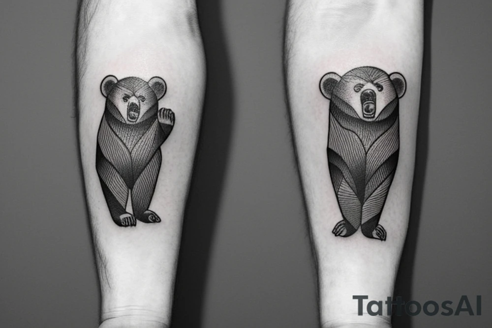 Bear cub tattoo idea