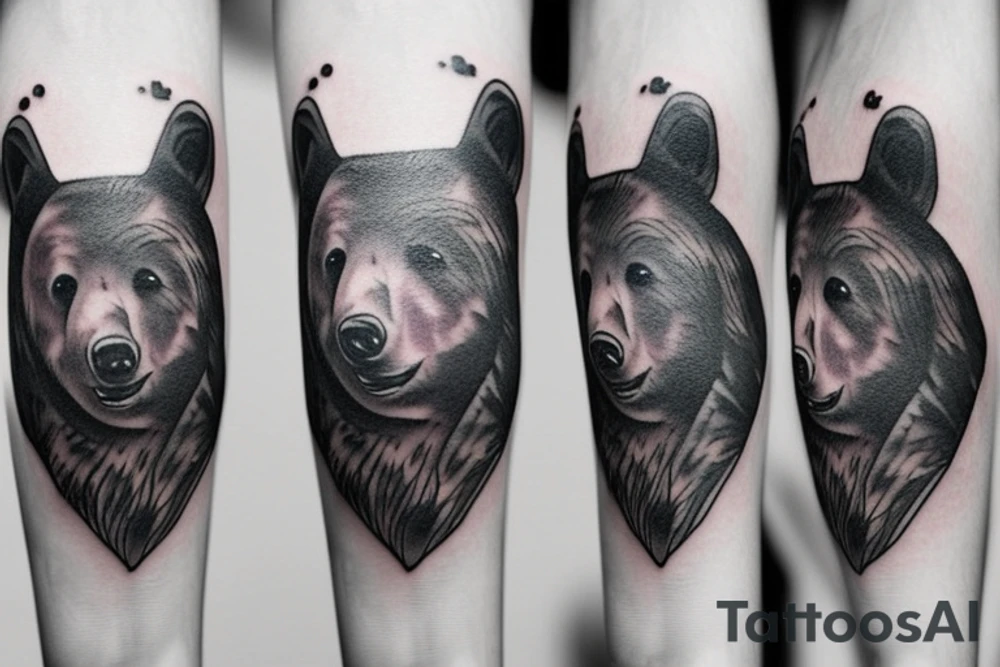 Bear cub tattoo idea