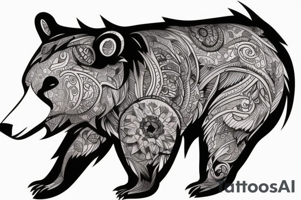 Bear cub tattoo idea