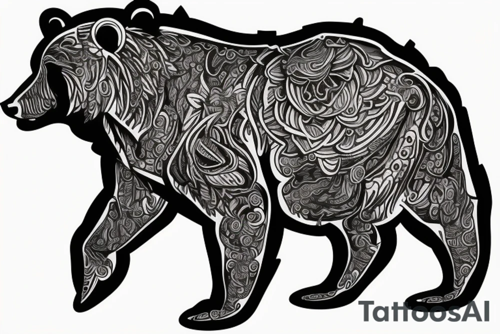 Bear cub tattoo idea