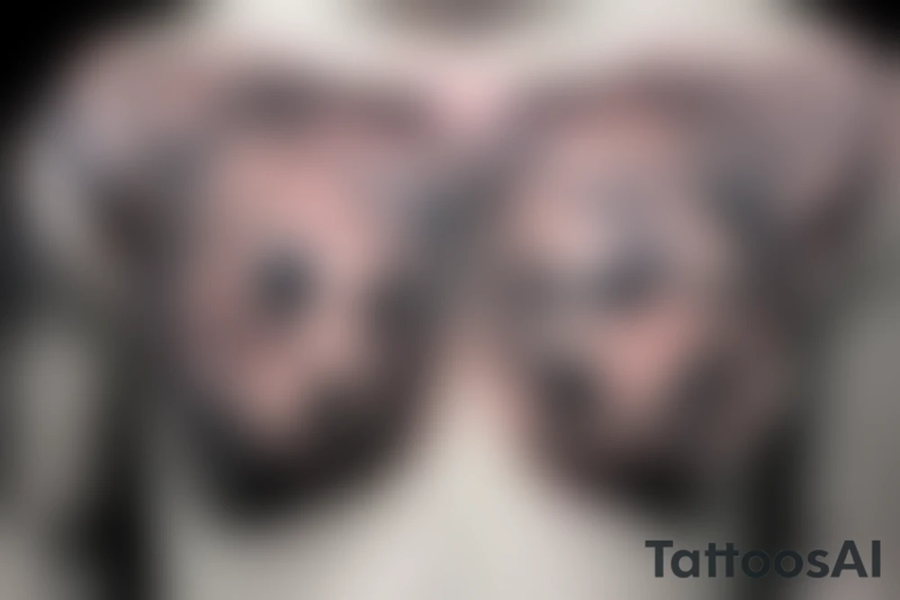 Chest tattoo bear cub tattoo idea