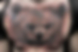 Chest tattoo bear cub tattoo idea