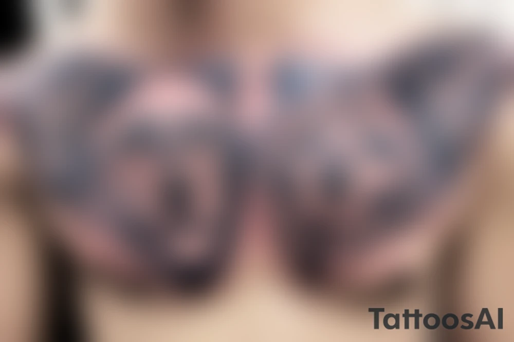 Chest tattoo bear cub tattoo idea