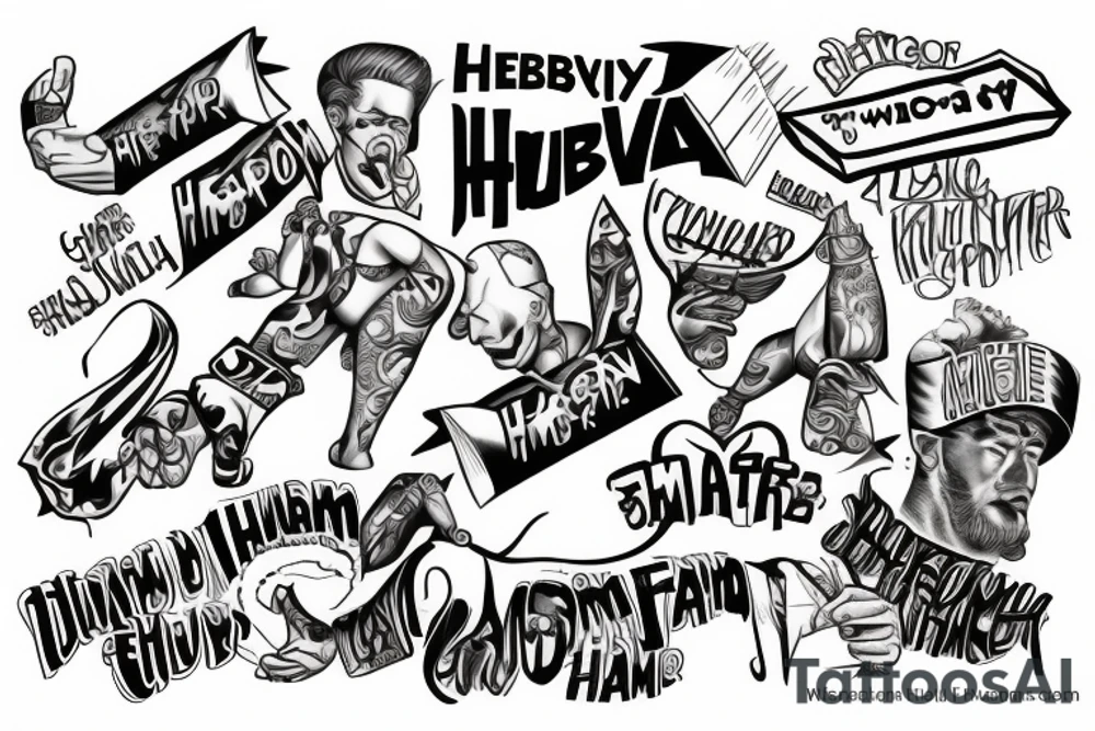 “Hebrew Hammer” in words tattoo idea