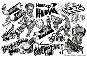 “Hebrew Hammer” in words tattoo idea