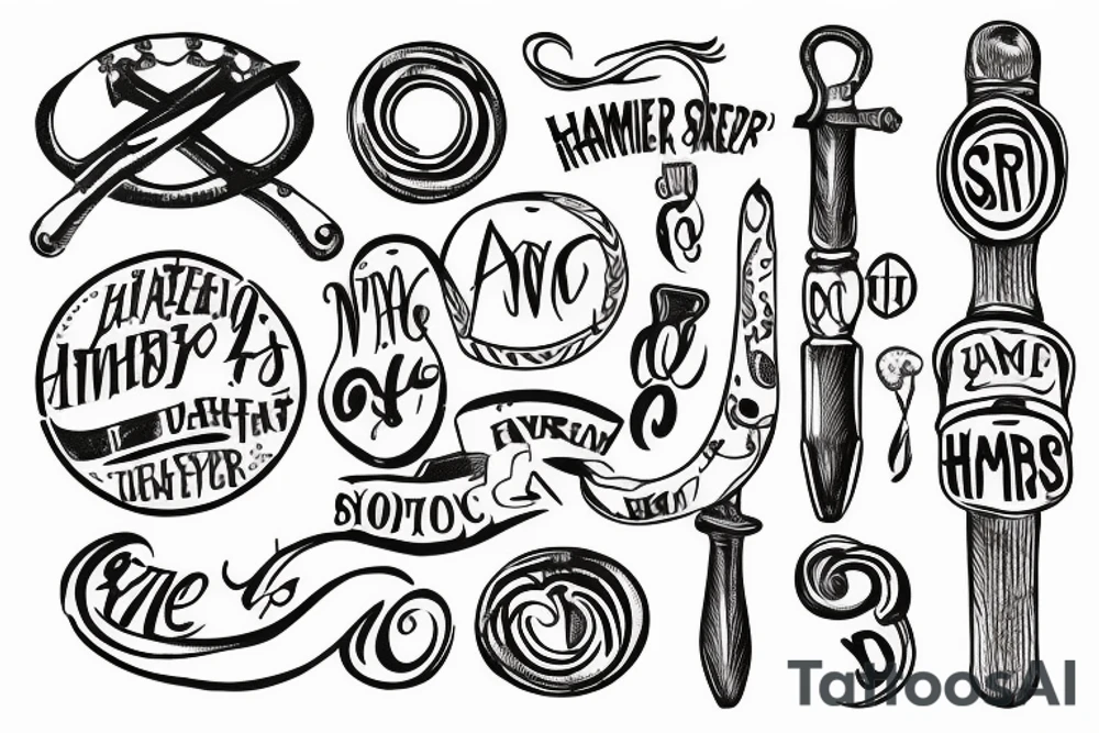 Hammer with a circle around it tattoo idea