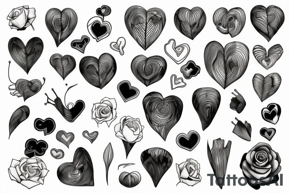 heart anatomy with rose tattoo idea
