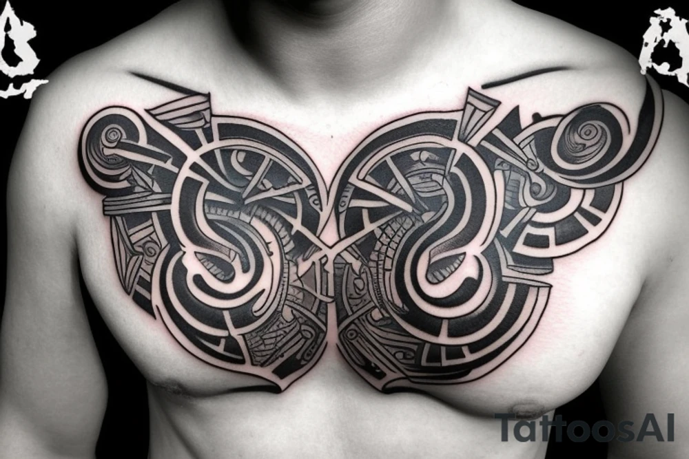 crest on the chest with a strong outer ring tattoo idea crest on the chest with a strong outer ring tattoo idea