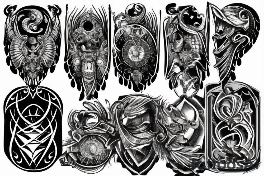 crest on the left peck with a strong outer ring tattoo idea