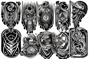 crest on the left peck with a strong outer ring tattoo idea