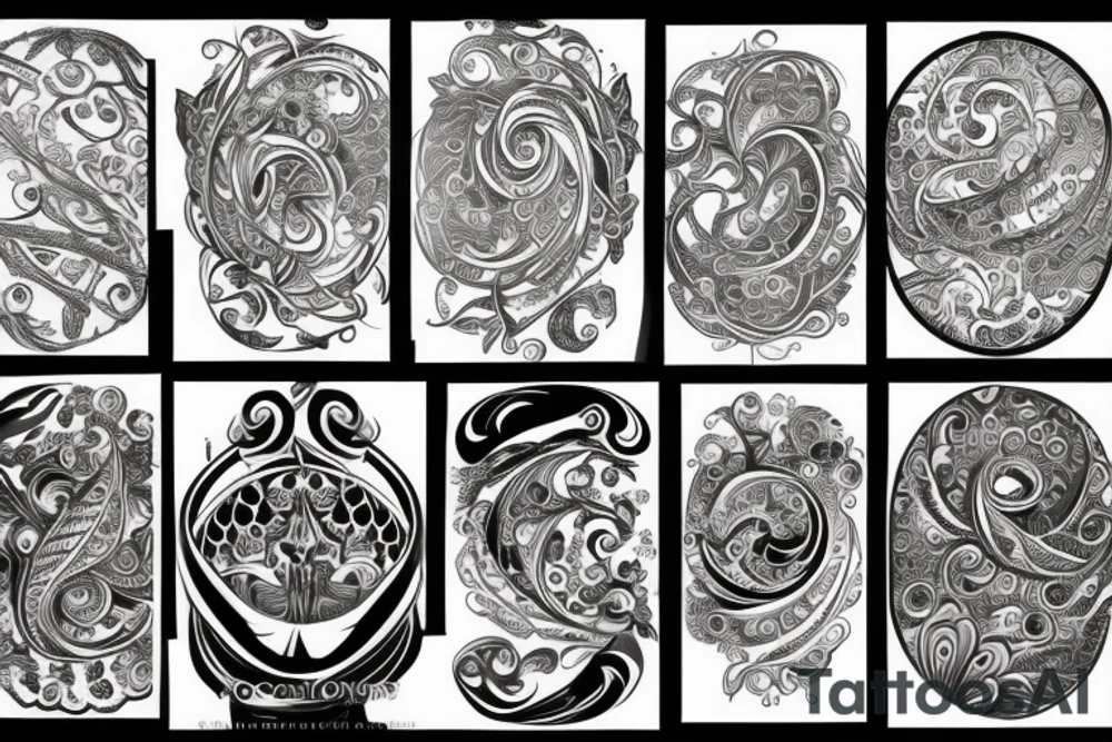 Circular crest on one peck tattoo idea
