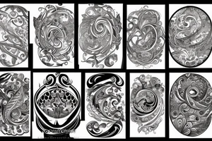 Circular crest on one peck tattoo idea