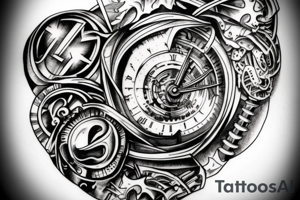 roman numerils in a outer ring tattoo idea