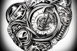 roman numerils in a outer ring tattoo idea
