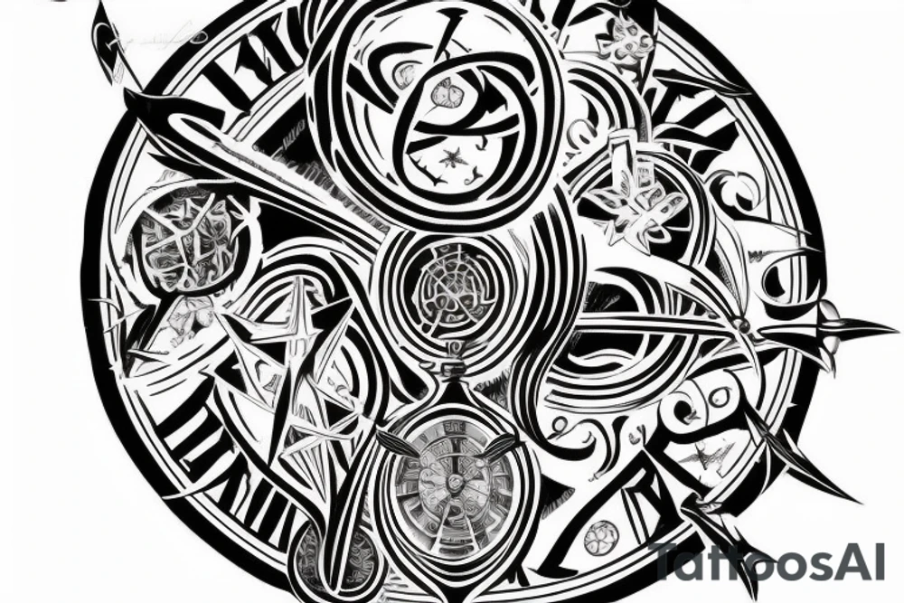 roman numerals in a outer ring tattoo idea