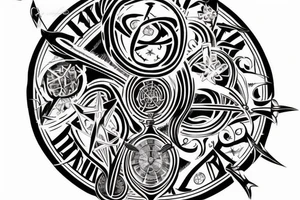 roman numerals in a outer ring tattoo idea