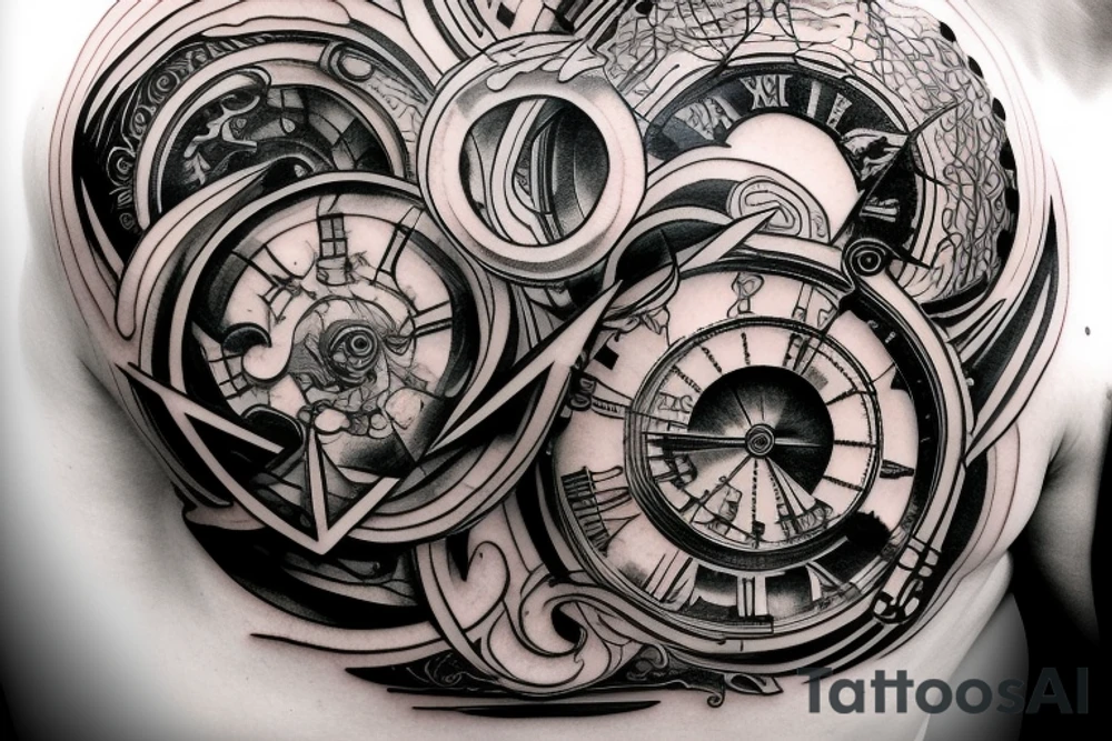 roman numerals in a outer ring tattoo idea