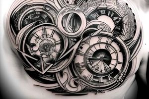 roman numerals in a outer ring tattoo idea