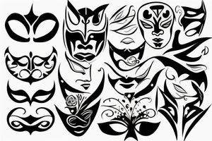 Man with mask showing illusion tattoo idea