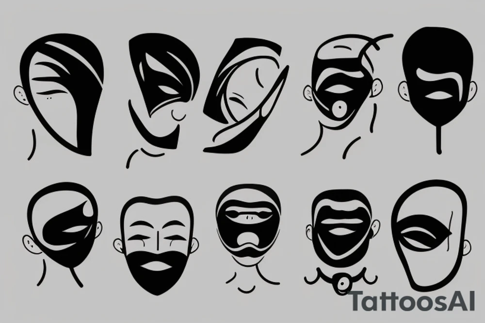 man removing mask tattoo idea