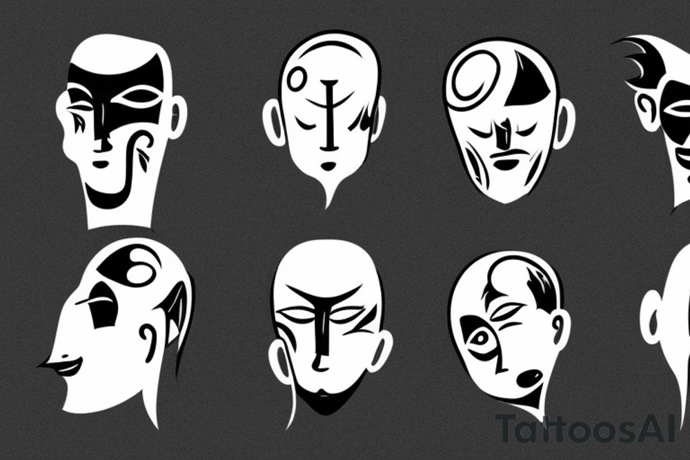 man removing mask tattoo idea