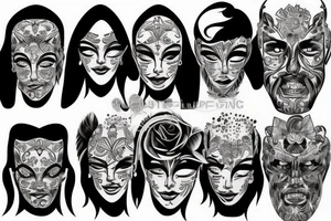 man removing mask tattoo idea