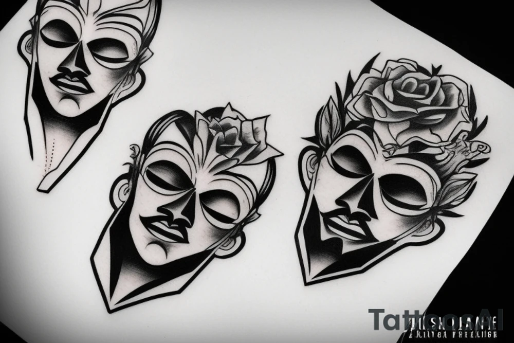 man removing mask tattoo idea