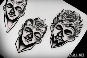 man removing mask tattoo idea