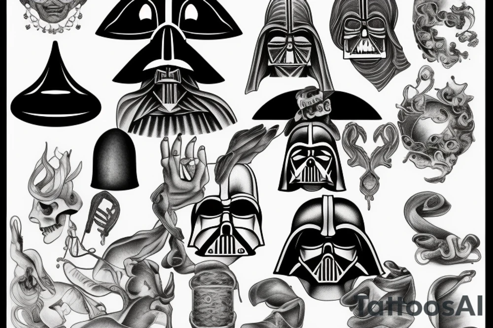 Weighing scales showing the balance between dark side and good side tattoo idea