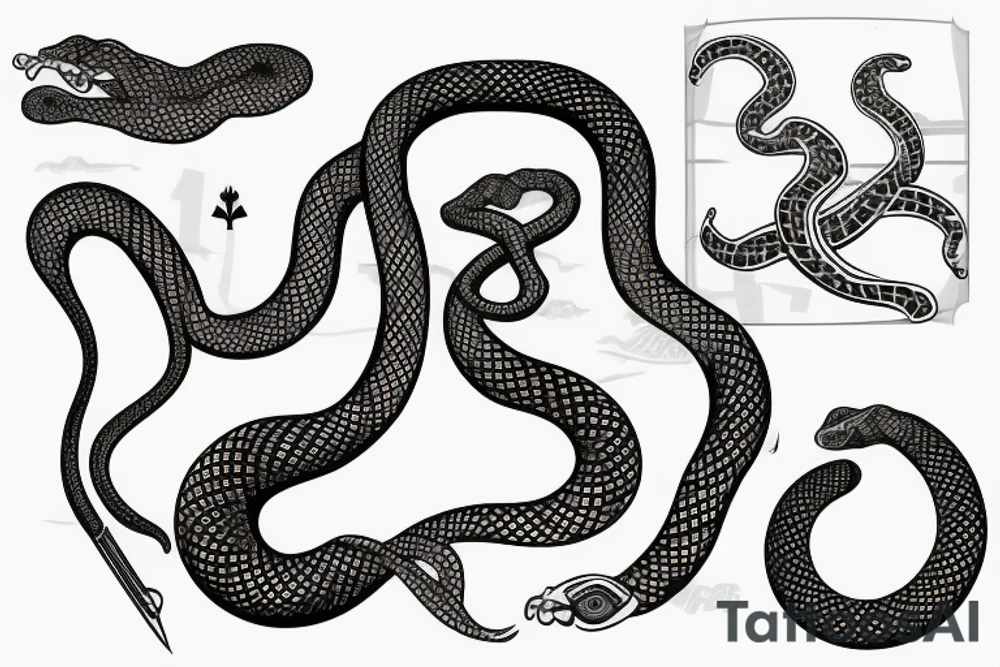 snake around colar bone tattoo idea