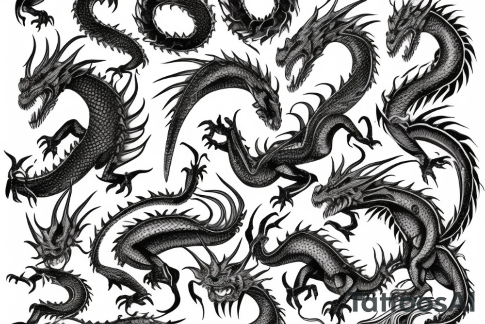 samuri fighting dragon tattoo idea