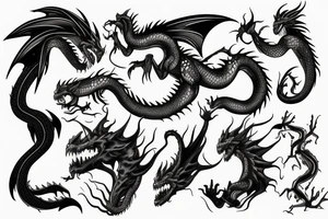 samuri fighting dragon tattoo idea