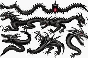 samuri fighting dragon tattoo idea