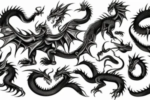 samuri fighting dragon tattoo idea